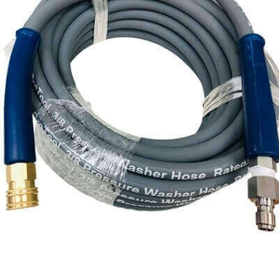 ProTool 4000 PSI pressure washing hose coiled on white background